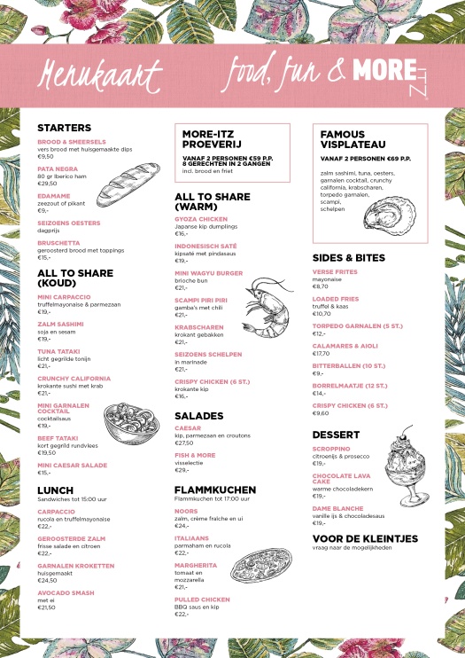 Menukaart pagina 1